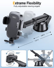 Load image into Gallery viewer, HTU Cell Phone Holder for Car [Military-Grade Super Suction &amp; Stable] Universal Hands-Free Car Phone Holder Mount Dashboard Windshield Air Vent Car Mount for iPhone Samsung All Smartphones &amp; Cars
