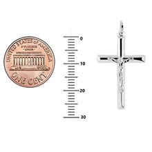 Load image into Gallery viewer, Ritastephens Sterling Silver Polished Italian Crucifix Cross Charm Pendant Chain Necklace, 18"
