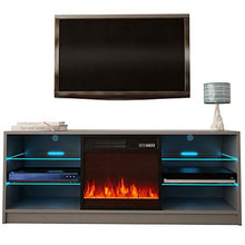 Load image into Gallery viewer, Meble Furniture Manhattan Electric Fireplace Modern 58" TV Stand
