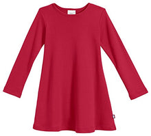 Load image into Gallery viewer, City Threads Girls' Cotton Long Sleeve Dress for School Party Dress Play Base Layer for Sensitive Skin SPD Sensory Friendly, Candy Apple Red, 8
