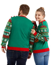 Load image into Gallery viewer, Unisex Women's Ugly Christmas Sweater, Funny Chunky Fair Isle Jumper with Santa Reindeer Snowflake,Unisex Festive Knitted Xmas Pullover Long Sleeve Pullover for Party
