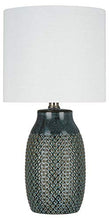 Load image into Gallery viewer, Amazon Brand – Stone &amp; Beam Table Lamp, 18"H, Antique Blue
