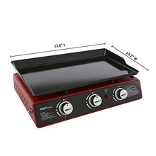 Load image into Gallery viewer, Royal Gourmet PD1301R 24-Inch 3-Burner Portable Table Top Gas Grill Griddle, 25,500 BTUs, Red
