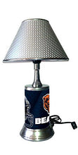 Load image into Gallery viewer, JS Table Lamp with Chrome Shade, Your Favorite Team Plate Rolled in on The lamp Base
