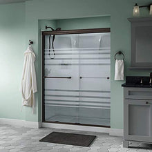Load image into Gallery viewer, Delta Shower Doors SD3172329 Windemere 60" x 70" Semi-Frameless Traditional Sliding Shower Door in Bronze with Transition Glass
