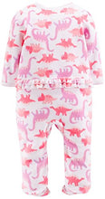 Load image into Gallery viewer, Simple Joys by Carter's Baby Girls' 2-Pack Fleece Footed Sleep and Play, Dino/Lambs, 0-3 Months
