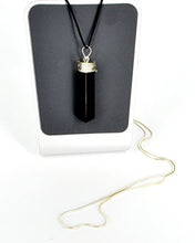 Load image into Gallery viewer, Raw Black Tourmaline Crystal Healing Pendant Necklace –Protection Negative Energy Cleanser Natural Stress Aid Soothe Mind Emotions - Authentic Stone on Silver Plated 18" Chain Chakra Healing Charm
