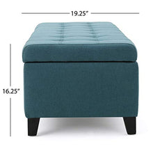 Load image into Gallery viewer, Christopher Knight Home Mission Fabric Storage Ottoman, Dark Teal
