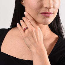 Load image into Gallery viewer, American West Sterling Silver Red Coral Gemstone 3-Stone Ring Size 9
