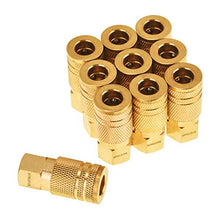Load image into Gallery viewer, SUNGATOR 1/4-Inch Brass Female Industrial Coupler, 10-Pack NPT Female Quick Connector Air Coupler with Storage Case

