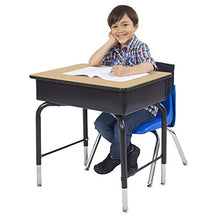 Load image into Gallery viewer, ECR4Kids ELR-24103F-MP 24" x 18" Adjustable Open Front Student Desk with Metal Book Box, Maple and Black

