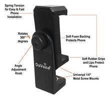 Load image into Gallery viewer, DaVoice Phone Tripod Adapter Mount with Remote, 360 Rotating Holder, Compatible with iPhone Smartphone Camera Stand, Universal Cell Phone Attachment Clip Clamp
