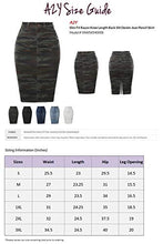 Load image into Gallery viewer, A2Y Slim Fit Rayon Knee Length Back Slit Denim Jean Pencil Skirt Light Navy S
