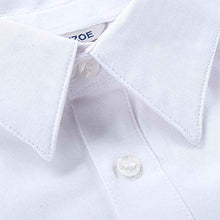 Load image into Gallery viewer, Bienzoe Boy's School Uniform Long Sleeve Oxford Shirt 2Pcs Pack White 12
