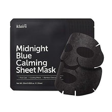 Load image into Gallery viewer, [DearKlairs] Midnight Blue Calming Sheet Mask 10 Sheets, Soothing Irritated, heated Skin, For troubled and sensitive skin, Korean Beauty
