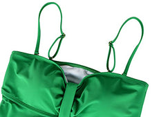 Load image into Gallery viewer, Hilor Women's Flyaway Tankini Top Bandeau Swimsuit Flowy Bathing Suit Swim Tops Green 18
