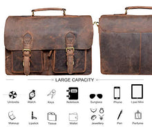 Load image into Gallery viewer, 16 Inch Vintage Computer Leather Laptop Messenger Bags for Men Leather Briefcase Shoulder Bag Man &amp; Women Bag

