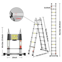 Load image into Gallery viewer, 16.5FT Telescoping Extension Ladder 2-in-1,Multi-Purpose Aluminum Telescopic Ladders for Easy Storage
