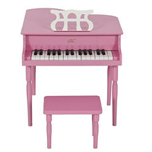 Load image into Gallery viewer, Best Choice Products Kids Classic Wooden 30-Key Mini Grand Piano Musical Instrument Toy w/ Piano Lid, Bench, Foldable Music Rack, Song Book, Note Stickers, Enamel Finish - Pink
