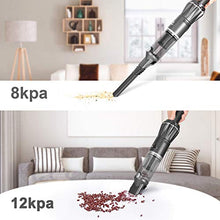 Load image into Gallery viewer, MOOSOO Handheld Vacuum 12KPa Cordless 1.1LB Ultra Lightweight 21 Minutes Mini Hand Vacuum Cleaner with Car Charger/Charging Dock Black, Single Touch Empty and Detachable Dust Cup
