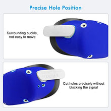 Load image into Gallery viewer, Relohas Oculus Quest 2 Accessories Set, Touch Controller Grip Leather Cover, Front Face Protector Cover, Silicone Face Cover with Lens Protective Cover, Protect Your VR in All Aspects(4PCS, Navy-Blue)
