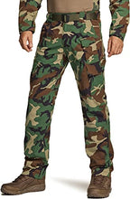 Load image into Gallery viewer, CQR Men's Flex Ripstop Tactical Pants, Water Repellent Stretch Cargo Pants, Lightweight EDC Hiking Work Pants, Dura Flex Print Woodland Olive, 38W x 32L
