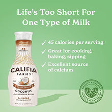 Load image into Gallery viewer, Califia Farms - Almond Milk, Toasted Coconut, 48 Oz | Dairy Free | Soy Free | Plant Based | Nut Milk | Vegan | Non-GMO | 45 Calories | High Calcium
