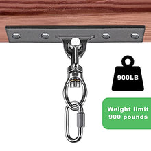 Load image into Gallery viewer, Dolibest Heavy Duty Swing Hanger, Swing Set Accessorie with Carabiner for Indoor Outdoor Playground, Porch Swing Hanging Kit for Wooden and Concrete Set with 4 Wood Screws and 4 Expansion Bolts, 900LB

