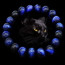 Load image into Gallery viewer, Natural Handmade Blue Tiger Eye Bracelet - Semi Precious Round Beads Stretch Bracelet - Gemstone Beaded 8mm - Planet Jupiter Bracelets
