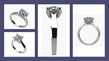 Load image into Gallery viewer, NANA Silver 6.5mm (1ct) Round Cut Zirconia Lucita Solitaire Engagement Ring-Platinum Plated-Size 7
