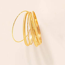 Load image into Gallery viewer, Ross-Simons Italian 18kt Gold Over Sterling Silver Jewelry Set: 7 Bangle Bracelets. 8.5 inches
