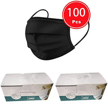Load image into Gallery viewer, 50/100pc Disposable Face Bandanas - 3 Ply Non-woven Black Breathable Face ??ᴠ??,Protective Anti-dust Windproof Facial Scarf with Elastic Ear Loop for Outdoor Ski Cycling Camping Running (B:100pcs)
