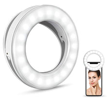 Load image into Gallery viewer, Selfie Ring Light, Rechargeable Selfie Fill Light with Retaining Clip On, Video Conference Light for Phone, Laptop, Zoom Meeting, Make up
