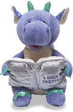 Load image into Gallery viewer, Cuddle Barn | Dalton the Storytelling Dragon 12" Animated Stuffed Animal Plush Toy | Mouth Moves, Head Sways and Book Lights Up | Recites 5 Fairy-Tales
