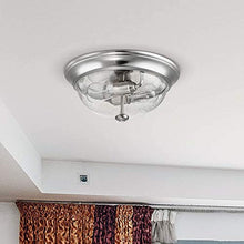 Load image into Gallery viewer, Prominence Home Madalyn 13" Brushed Nickel Flush Mount Seeded Glass Bowl Indoor Light
