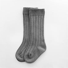 Load image into Gallery viewer, ASZX 3 Pairs Toddler Kid Baby Girl Knee High Long Socks Bow Cotton Casual Socks Knee Sock 0-5 Y 909 (Color : Grey, Kid Size : 1-3 Years)
