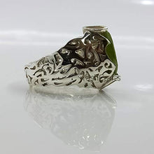Load image into Gallery viewer, Peridot Ring, Womens Peridot Ring, Mens Designer Jewelry, 92.5 Sterling Silver, Arabic Design Ring, Peridot Ring, Gemstone Woman's Ring, August Birthstone, Healing Power Ring, Valentineday Gift Ring
