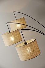 Load image into Gallery viewer, Adesso 4238-26 Trinity Arc Floor Lamp Antique Bronze FinisH, Beige Burlap Lamp. Home Decor Lamps and Light Fixtures, 82",3 Arm
