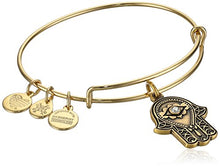 Load image into Gallery viewer, Alex and Ani Hand of Fatima III Bangle Bracelet, Rafealian Gold, Expandable
