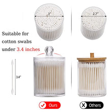 Load image into Gallery viewer, Tbestmax 15-Ounce Qtip Holder Dispenser Bathroom Containers Apothecary Jar for Cotton Ball Swab Pad Storage (4 Pack)
