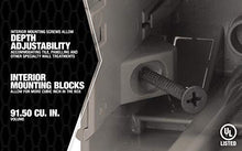 Load image into Gallery viewer, Madison Electric Products MSBMMT6G 6 Gang Multi Mount Device Box with Depth Adjustable, Heavy Duty 42lb, Gray
