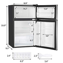 Load image into Gallery viewer, Euhomy Mini Fridge with Freezer, 3.2 Cu.Ft Compact Refrigerator with freezer, 2 Door Mini Fridge with freezer, Upright for Dorm, Bedroom, Office, Apartment- Food Storage or Drink Beer, Silver
