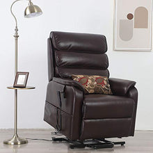Load image into Gallery viewer, Irene House Dual Motor Lift Chair Recliners for Elderly Infinite Position Dual Power Recliner Up to 300 LBS Soft Leather Electric Power Lift Recliner Chair Sofa with Side Pocket (Red Brown Leather)

