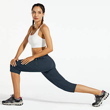 Load image into Gallery viewer, Libin Women's Quick Dry Hiking Capri Pants Lightweight Cargo Cropped Pants Water Resistant Outdoor Casual, Navy L
