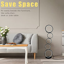 Load image into Gallery viewer, JIRTH LED Floor Lamp for Living Room 3 Brightness Levels Dimmable Touch Switch Modern Ring Tall Standing Lamp 42 Inches 36w Art Deco Floor Light for Bedroom Home Office Reading (Black)
