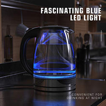 Load image into Gallery viewer, HadinEEon Electric Kettle 1.7L Glass Electric Tea Kettle (BPA Free) Cordless Teapot, Portable Electric Hot Water Kettle with Auto Shutoff Protection, Stainless Steel Lid &amp; Bottom
