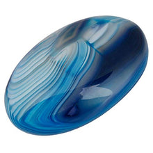 Load image into Gallery viewer, rockcloud Irregular Polished Blue Agate Palm Stones Worry Stones Pebble Healing Crystal with Velvet Bag
