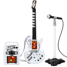 Load image into Gallery viewer, Best Choice Products Kids Electric Guitar Play Set w/ Whammy Bar, Microphone, Amp, AUX, White
