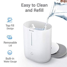 Load image into Gallery viewer, GENIANI Top Fill Cool Mist Humidifiers for Bedroom &amp; Essential Oil Diffuser - Smart Aroma Ultrasonic Humidifier for Home, Baby, Large Room with Auto Shut Off, 4L Easy to Clean Water Tank (White)
