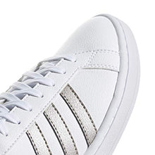 Load image into Gallery viewer, adidas Women's Grand Court Tennis Shoe, White/Platino Metallic/White, 7 M US
